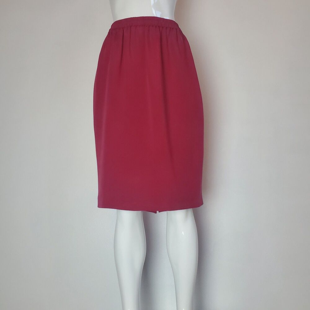Vintage 80s Shomi Pink Silk Pencil Skirt